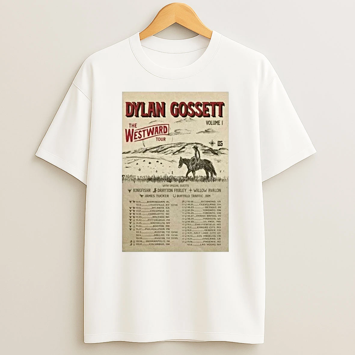 Dylan Gossett The Westward Tour 2025 Shirts
