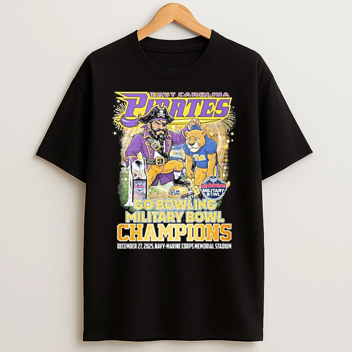 Ecu Pirates Mascot Military Bowl Champions Shirts