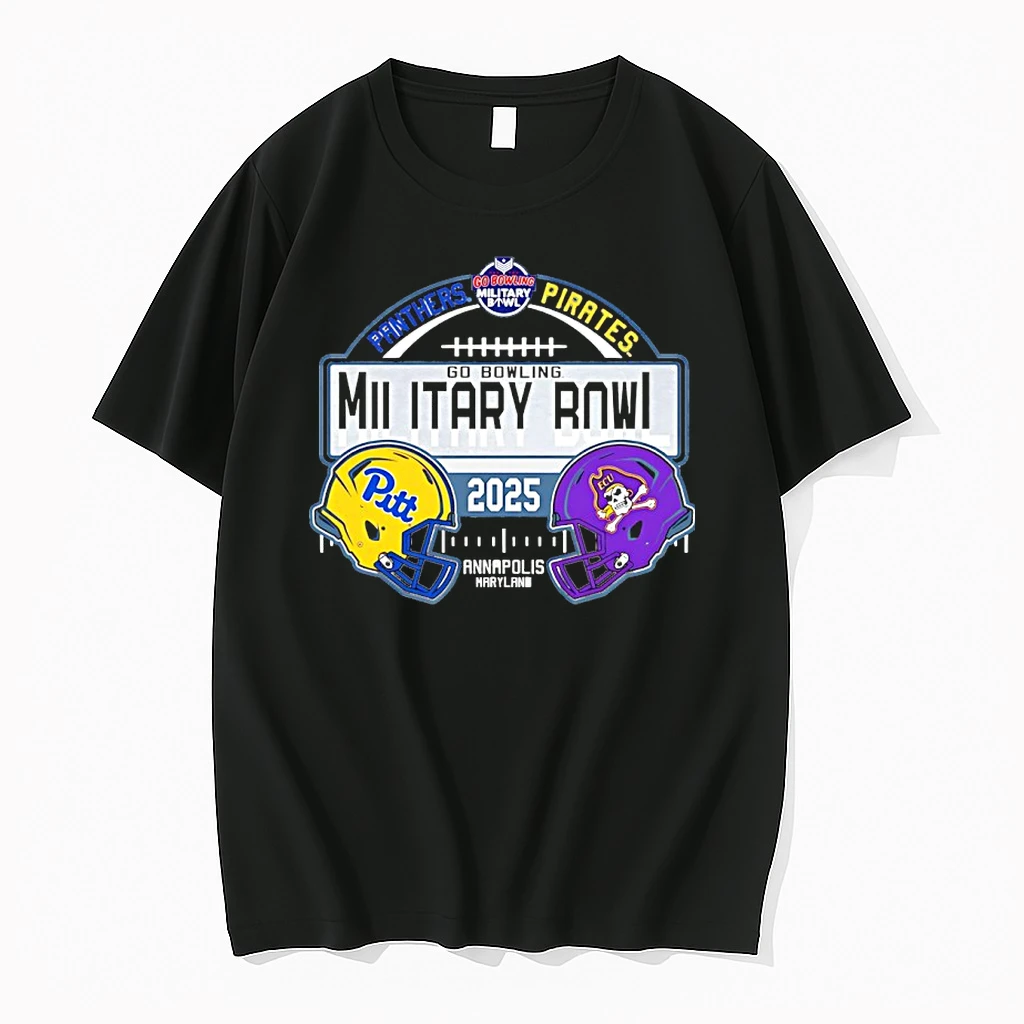East Carolina Pirates Vs Pitt 2025 Go Bowling Military Bowl Helmets Shirts