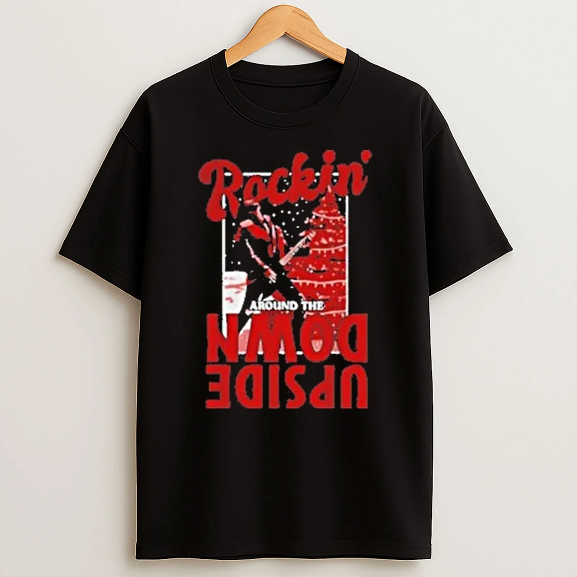 Eddie Munson Rockin Upside Down Stranger Things Merry Christmas Shirts