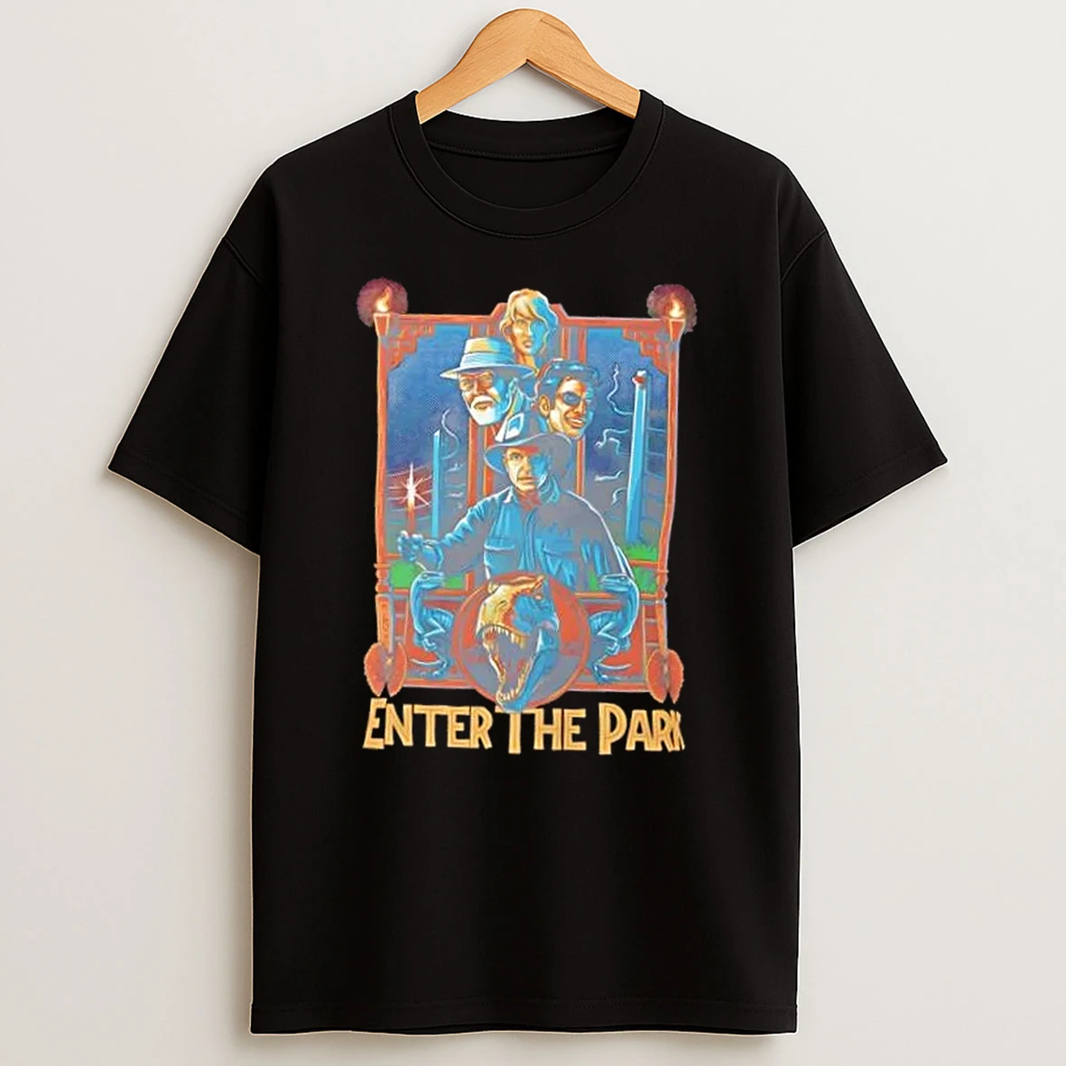 Enter The Park Retro Jurassic Movie Shirts
