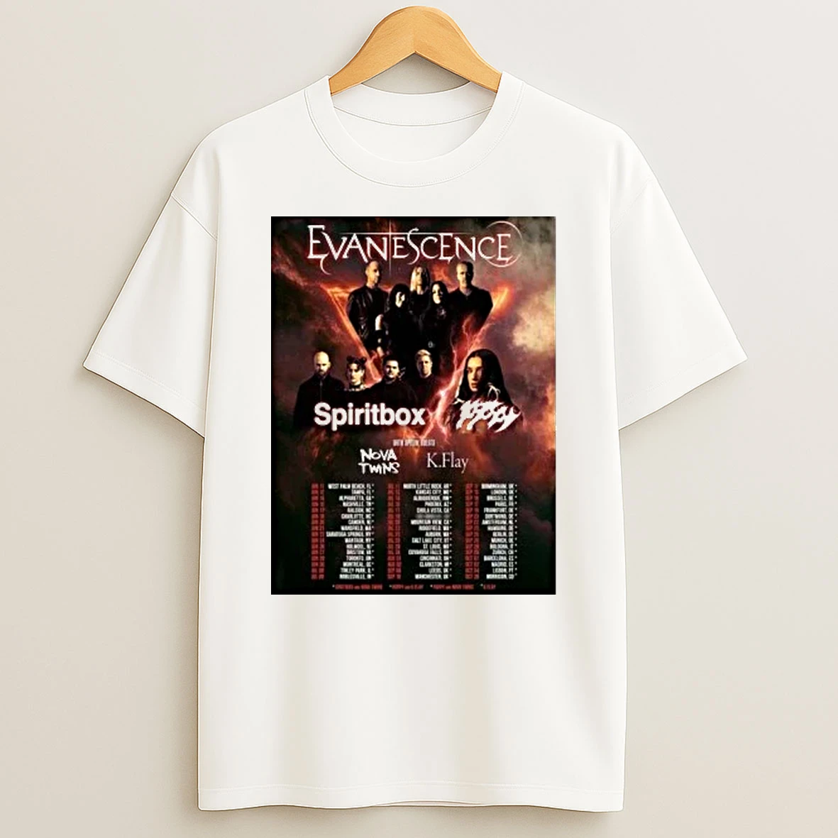 Evanescence World Tour 2026 North American Uk And Europe Schedule Shirts