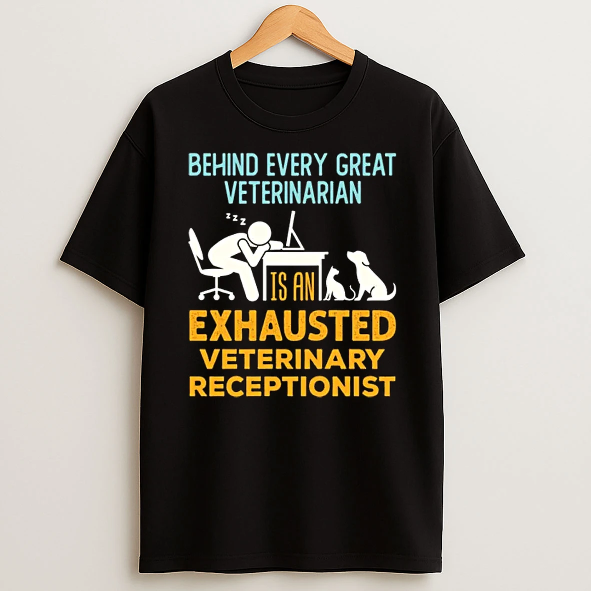 Exhausted Veterinary Receptionist Veterinarian Reception Shirts