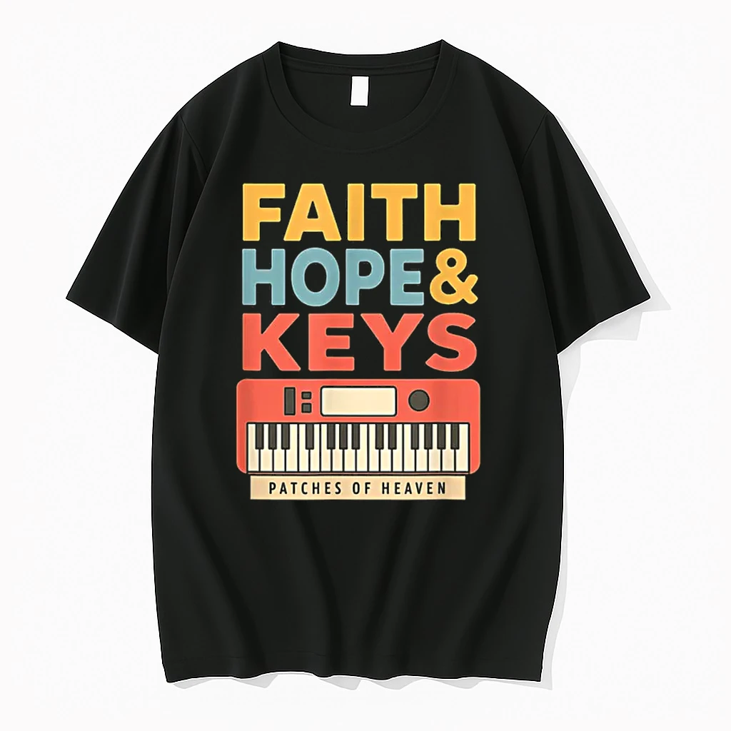 Faith Hope Keys Christian Musician Worship Keyboard Shirts