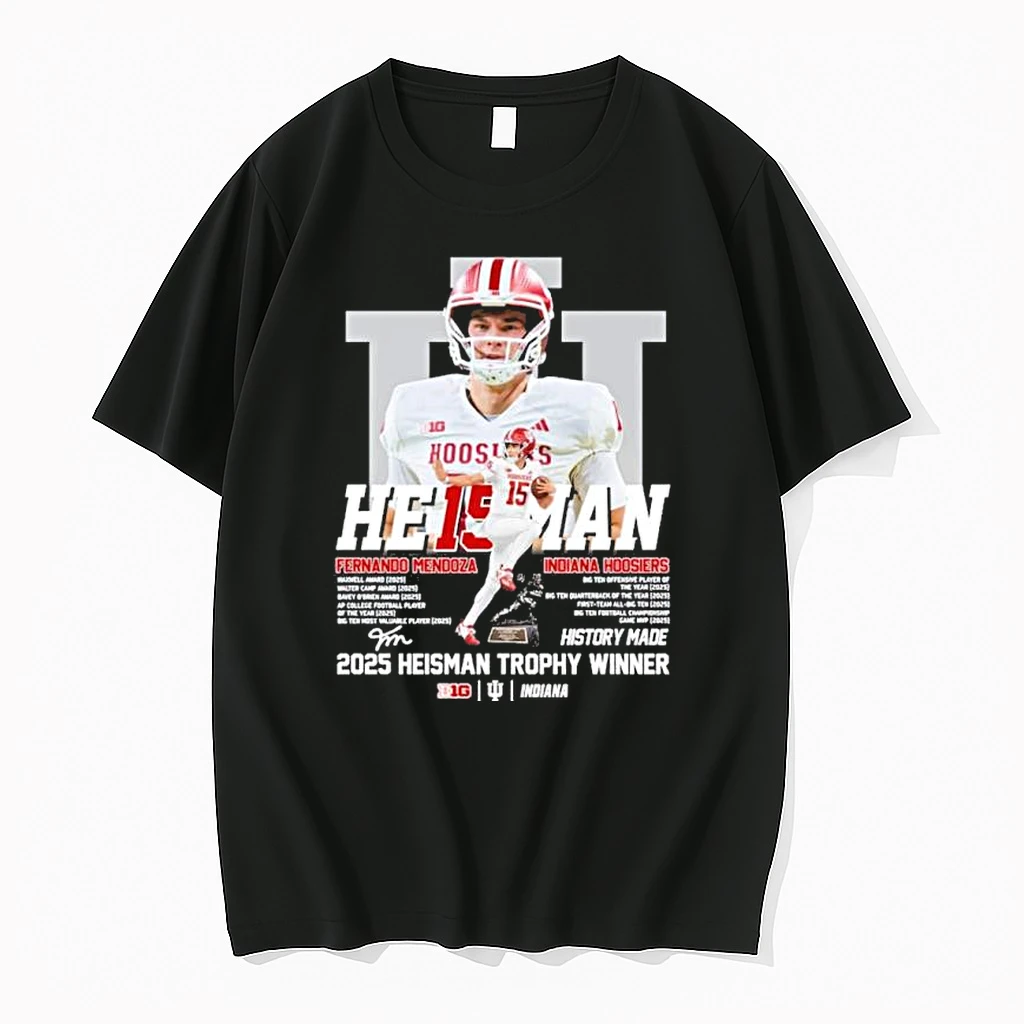Fernando Mendoza Indiana He15man 2025 Heisman Trophy Winner Signature Shirts