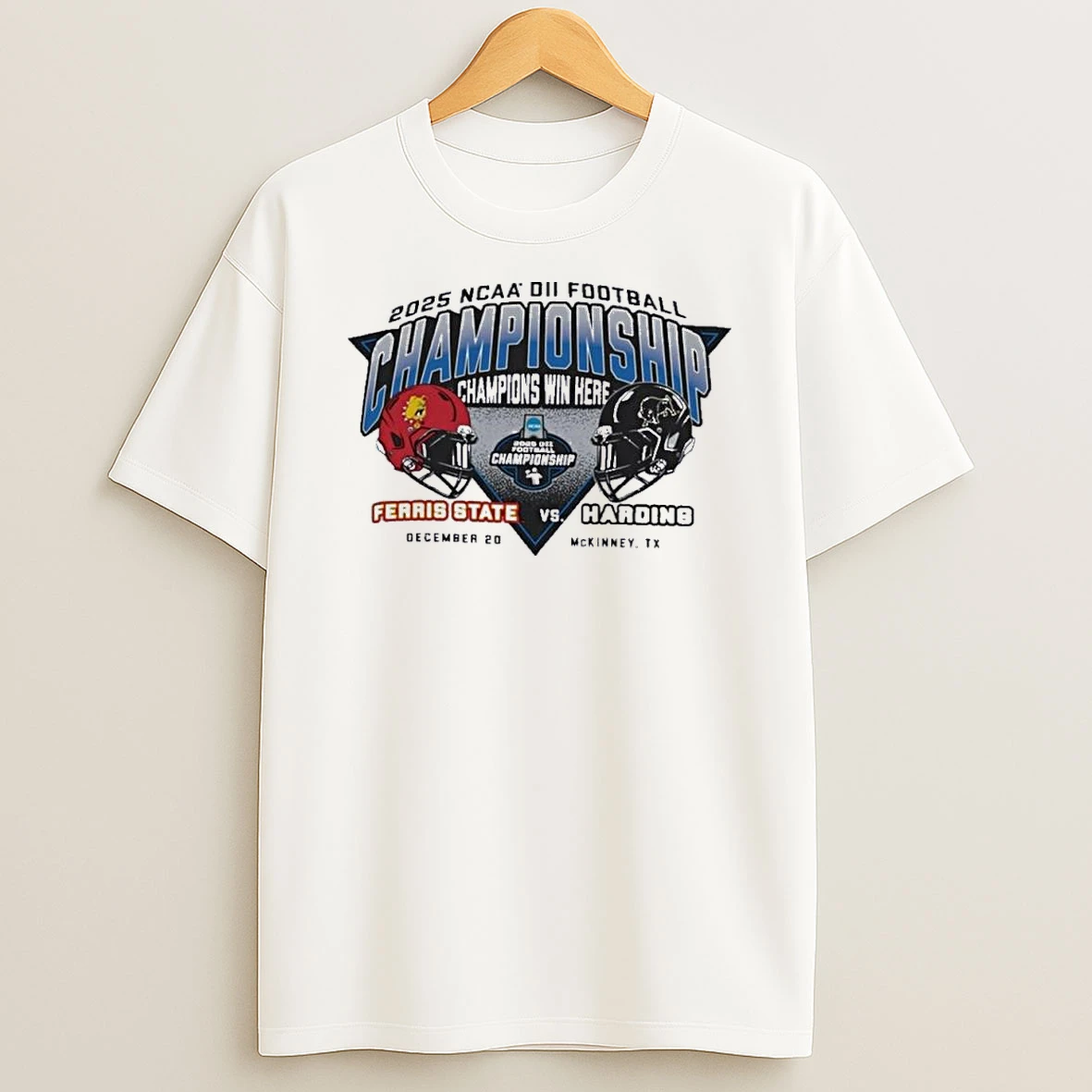 Ferris State Vs Harding Football Head To Head Ncaa Dii Championship Shirts