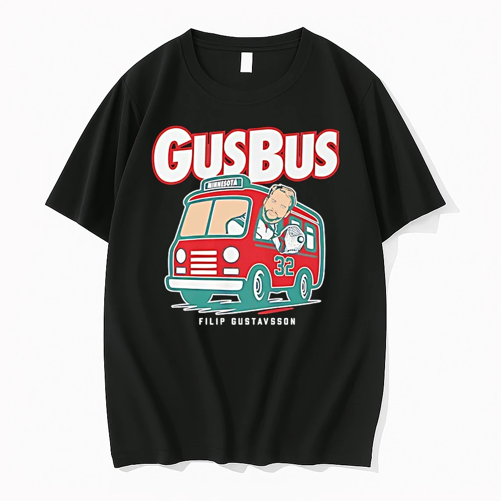 Filip Gustavsson Hop On The Gus Bus Minnesota Wild Hockey Shirts