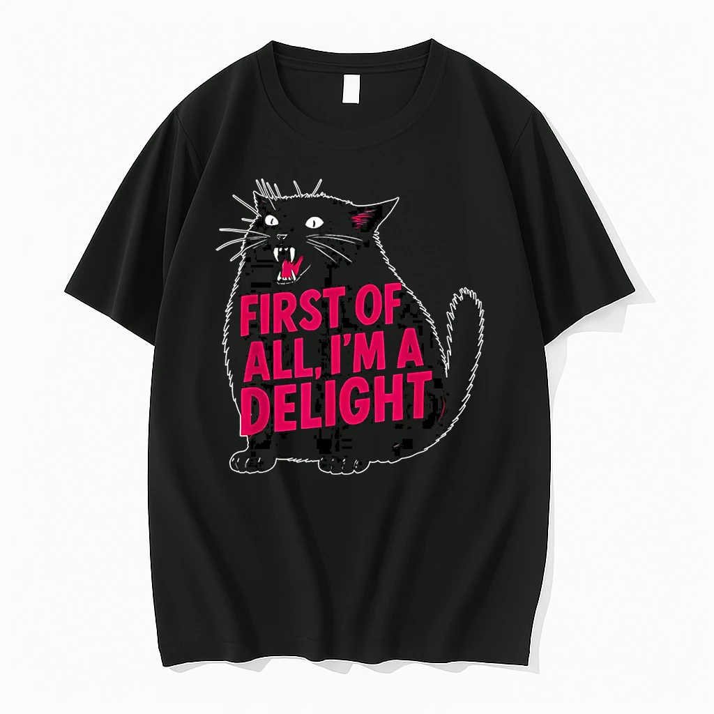 First Of All Im A Delight Roaring Black Cat Shirts