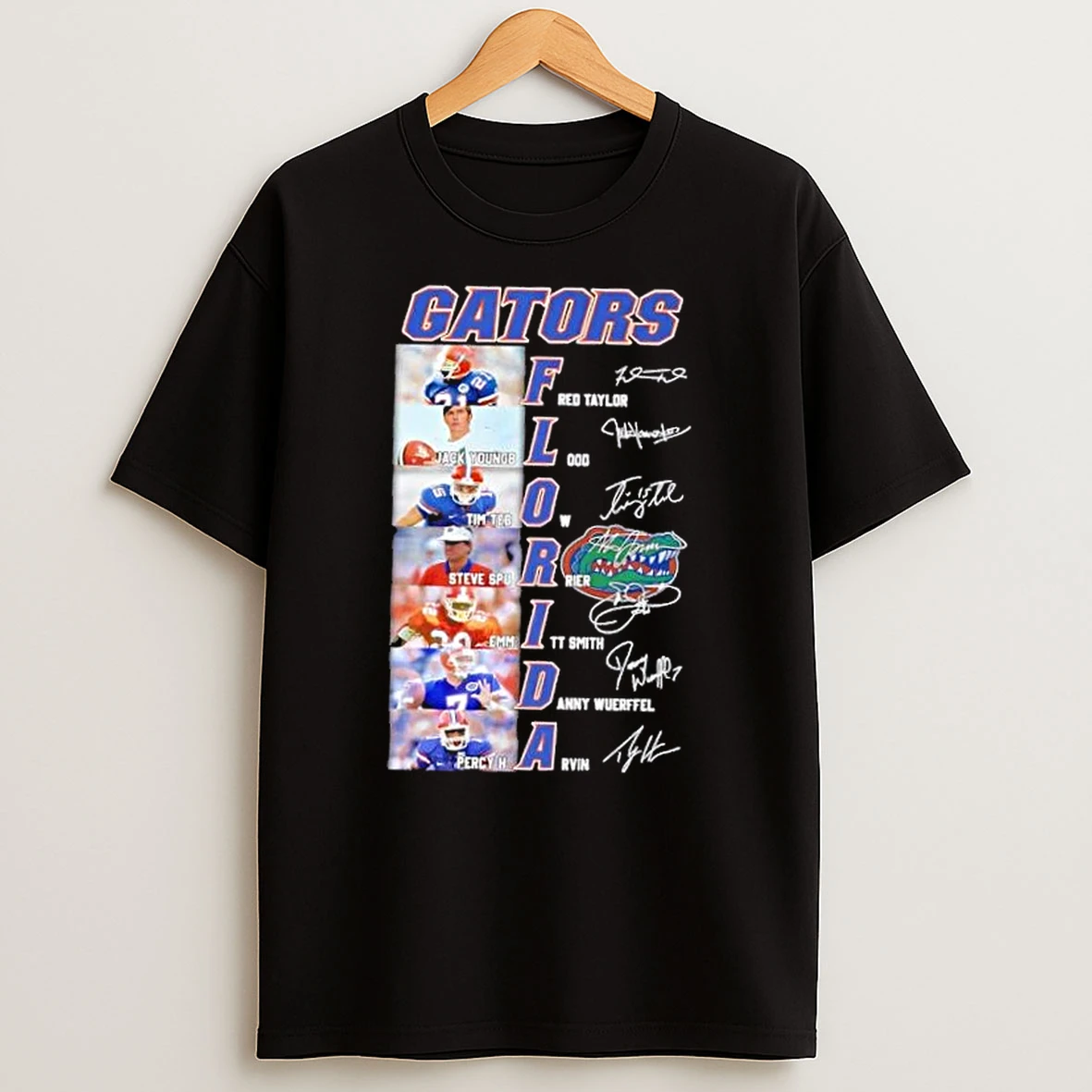 Florida Gators Fred Taylor Youngblood Tebow Spurrier Emmitt Danny Harvin Names Signatures Shirts