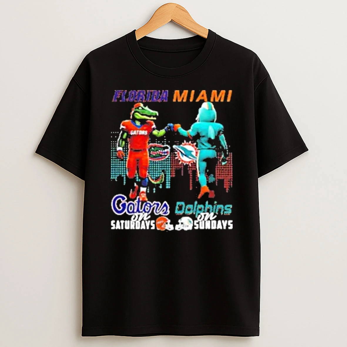 Florida Gators On Saturdays Vs Miami Dolphins On Sundays Mascot Shirts