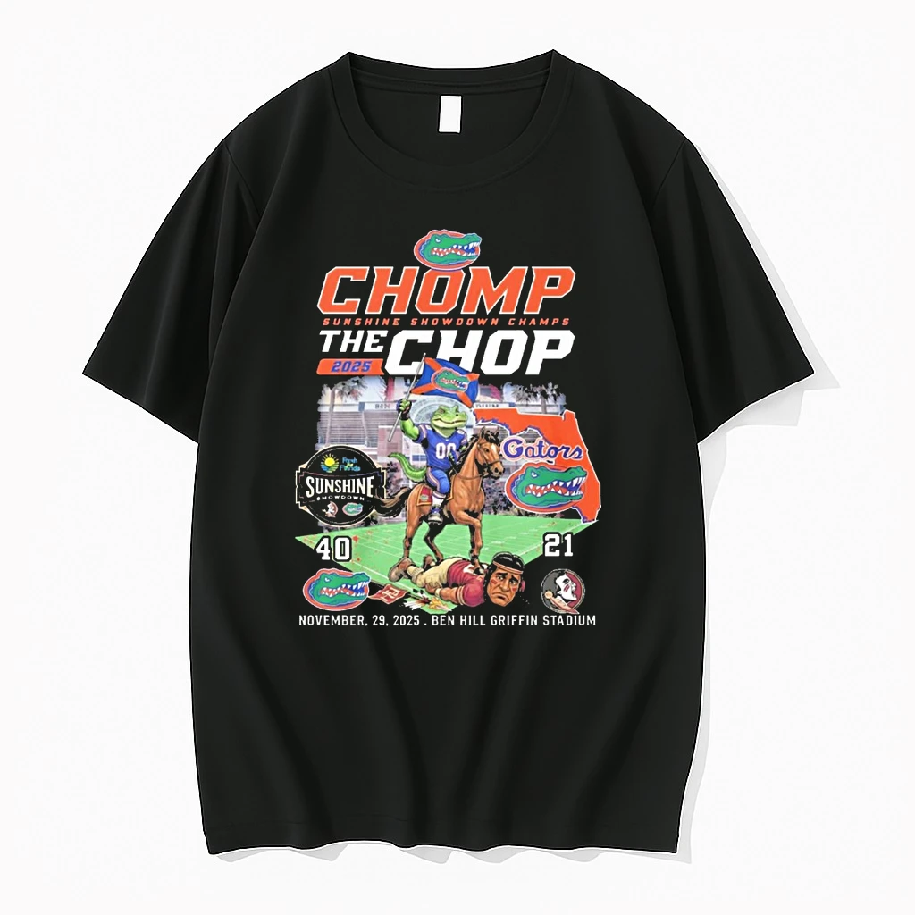 Florida Gators Vs Florida State Sunshine Showdown Champs 2025 Chomp The Chop Nov 29 2025 Shirts