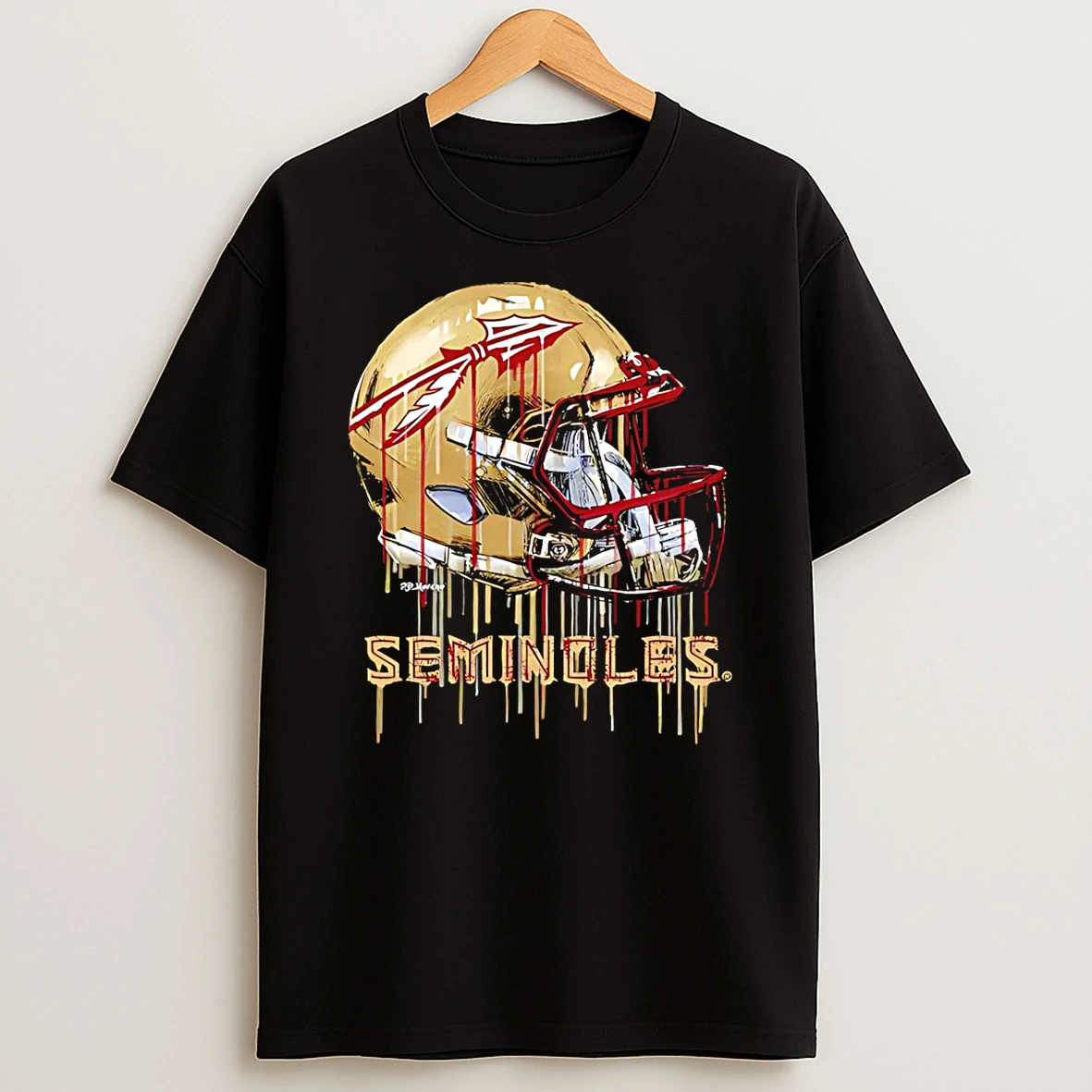 Florida State Seminoles Vive La Fete Dripping Football Helmet Shirts