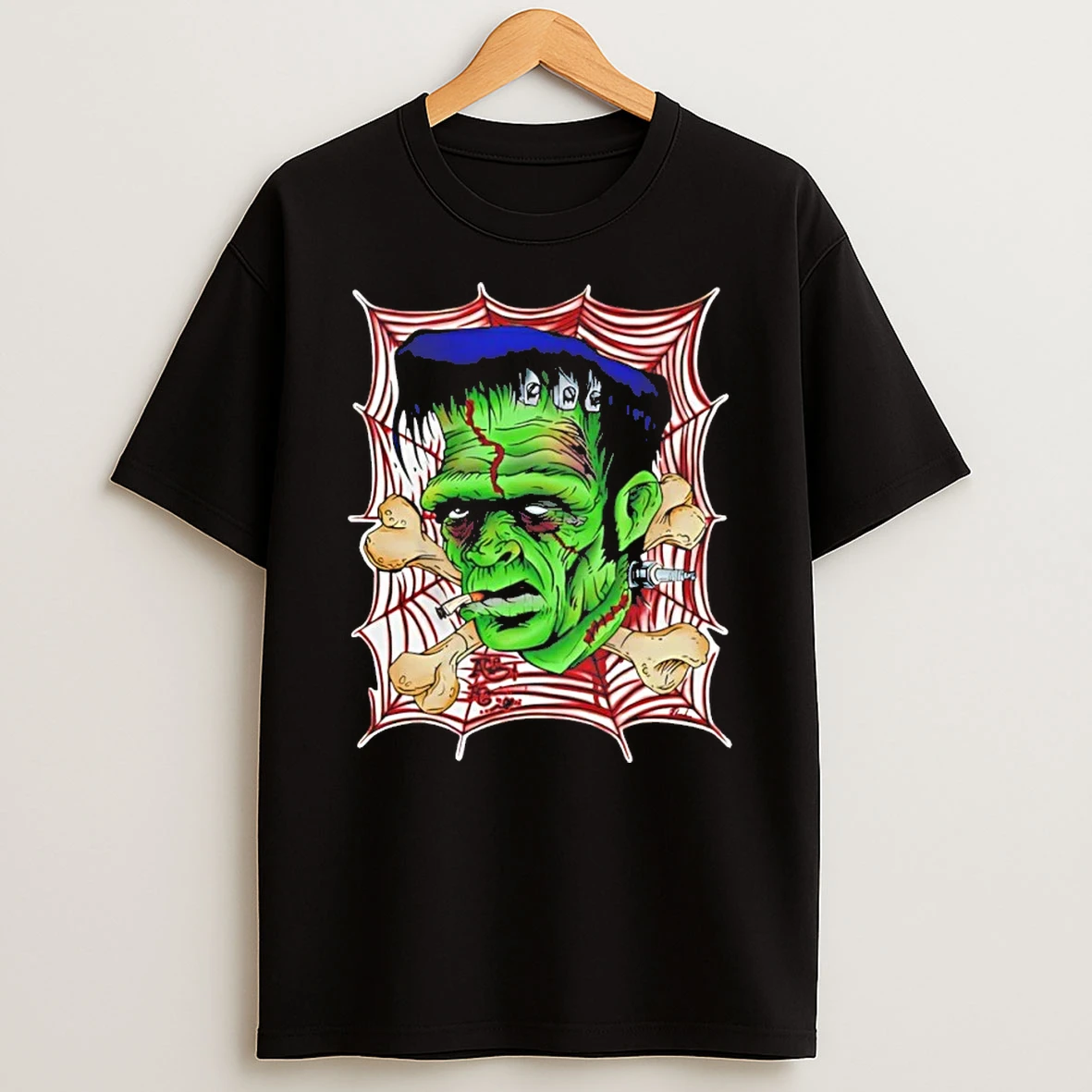 Frankie Patch Smoking Zombie Goat Cartoon Shirts