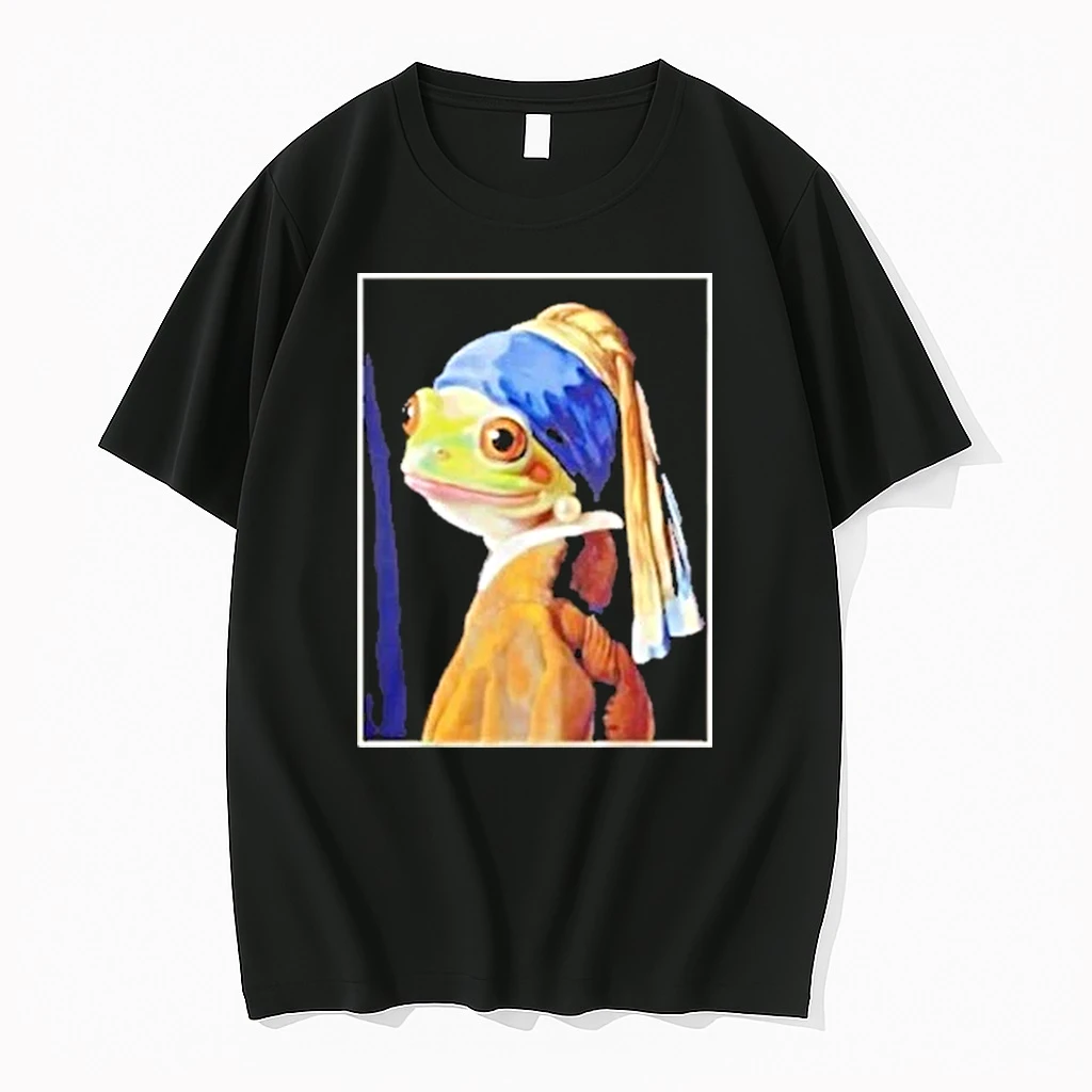 Frog Vermeers Girl With A Pearl Earring Parody Shirts