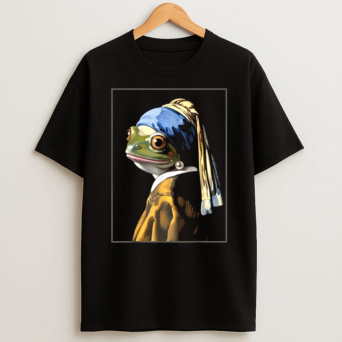 Frog Vermeers Girl With A Pearl Earring Parody Meme Shirts