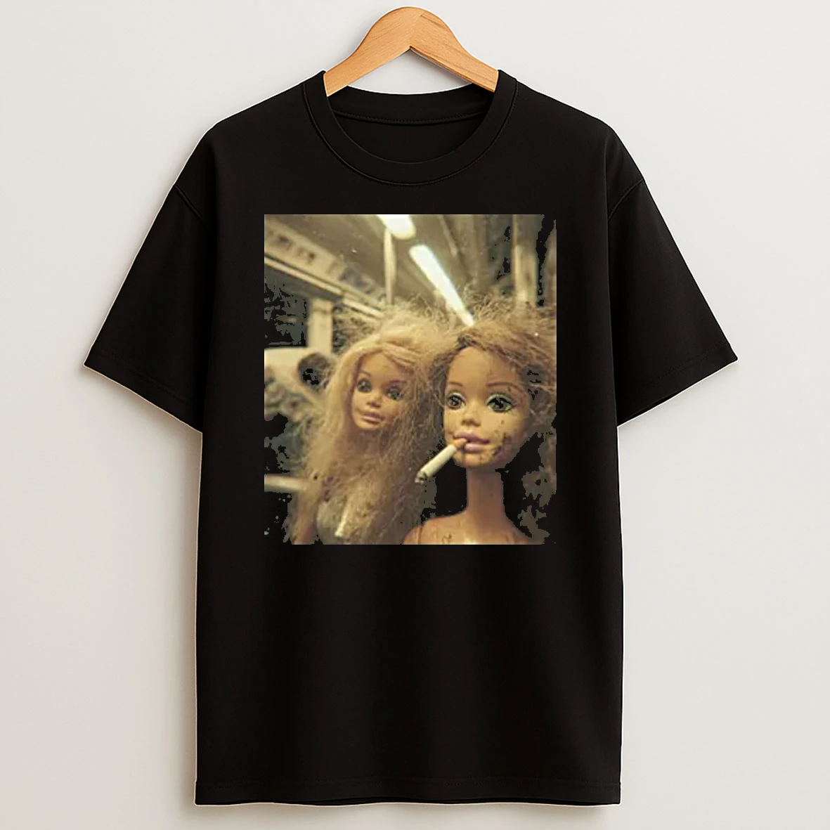 Funny Distressed Doll Smoking Shirts