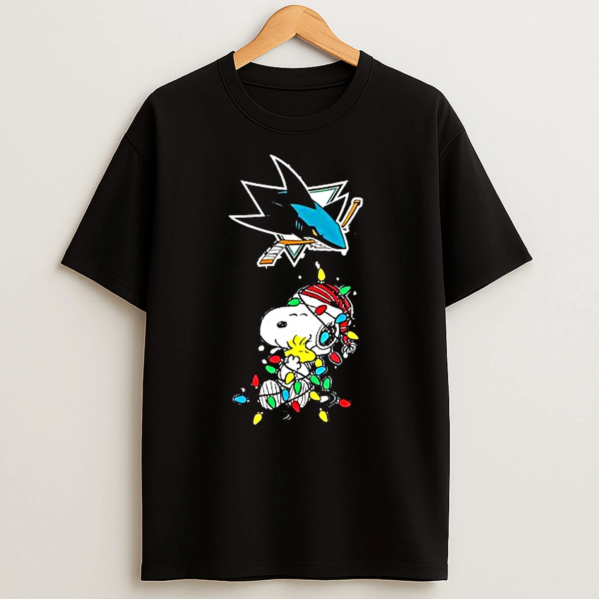 Funny San Jose Sharks Peanuts Christmas Night 2025 Special Holiday Shirts