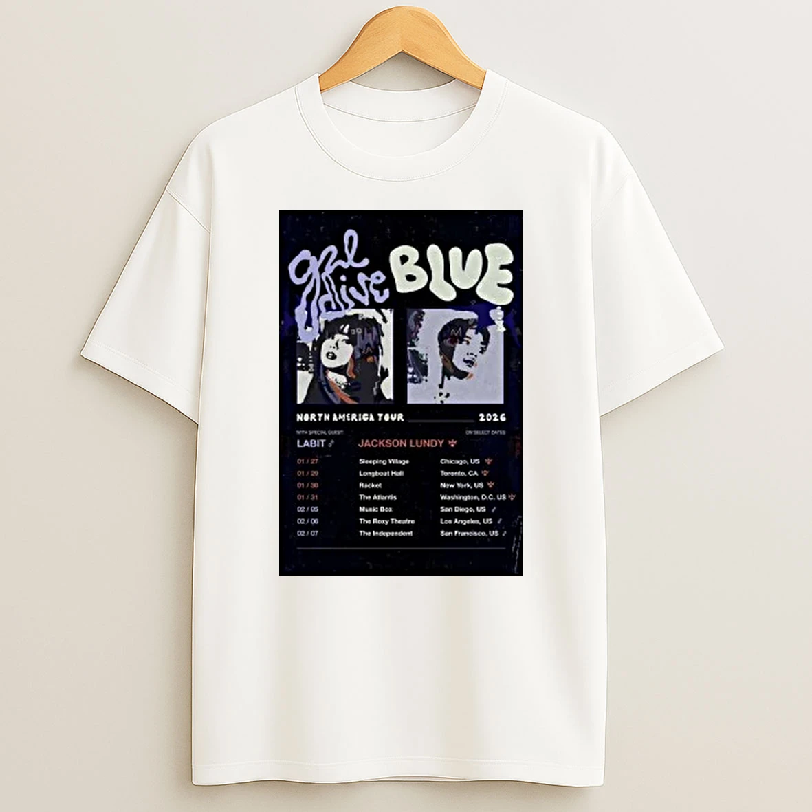 Galdive Blue With Special Guests North America Tour 2026 Shirts