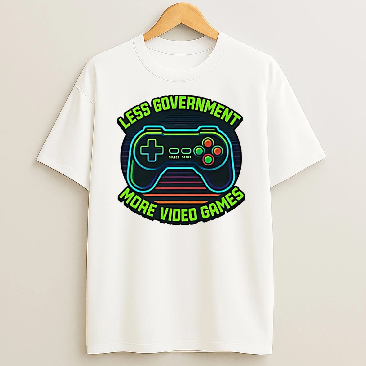 Gaming Controller Less Government More Video Games Shirts