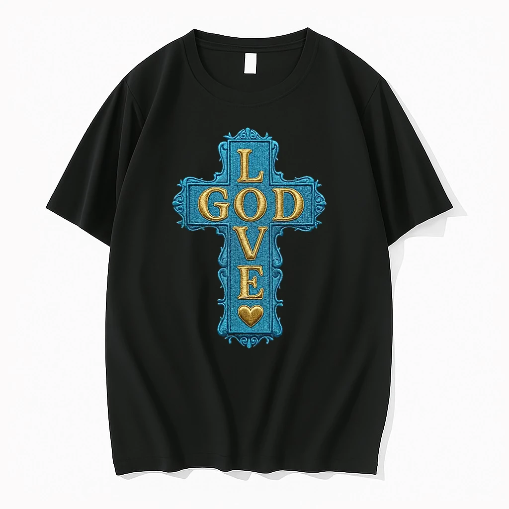 Gamma Blue God Love Jesus Chrisrtian Shirts