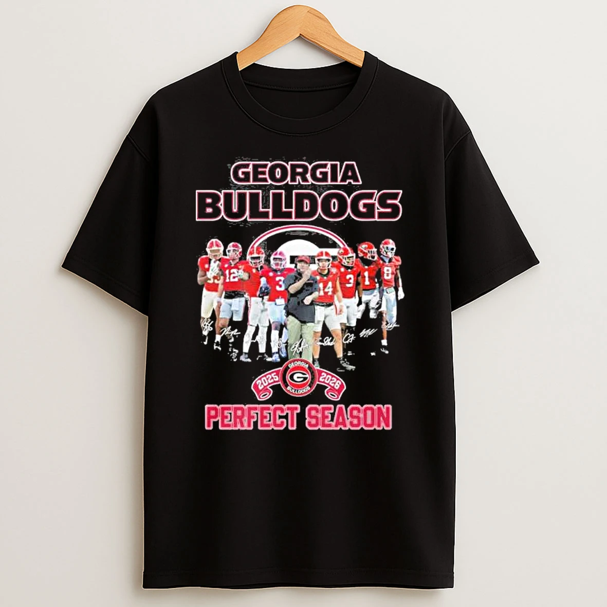 Georgia Bulldogs 2025 2026 Perfect Season Signatures Shirts
