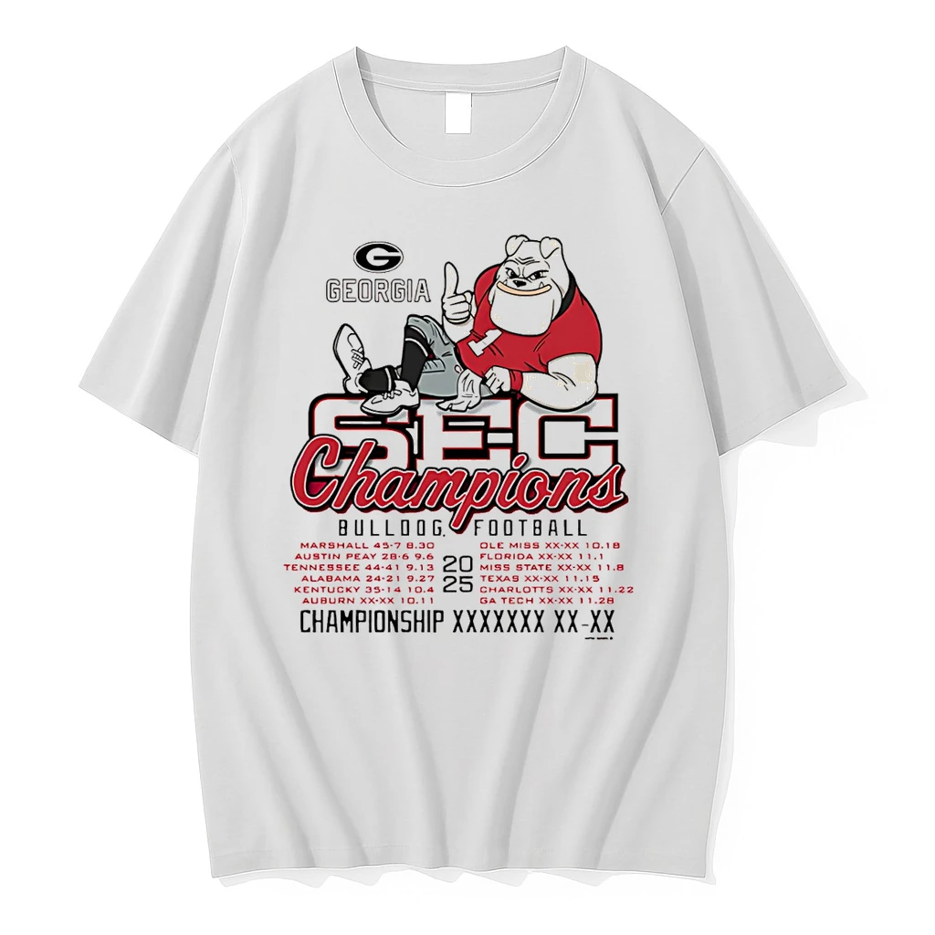 Georgia Bulldogs 2025 Sec Football Champions Recap Shirts