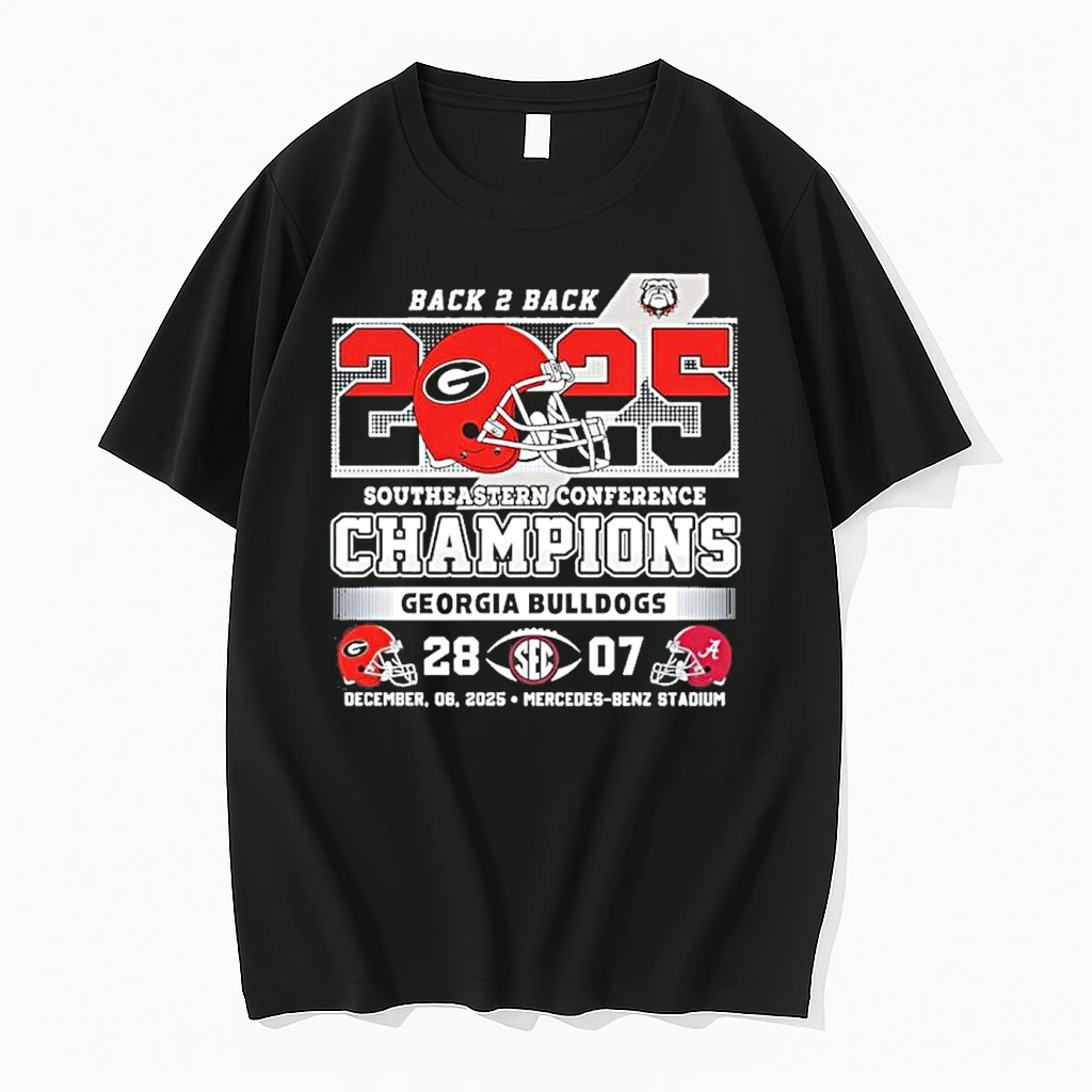 Georgia Bulldogs Back 2 Back 2025 Sec Football Champions Uga 28 7 Bama Shirts