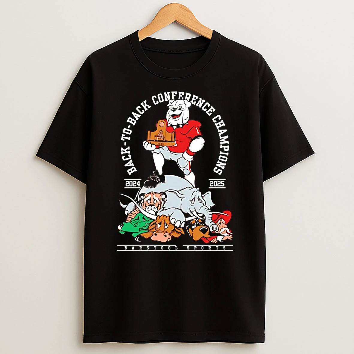Georgia Bulldogs Back To Back 2024 2025 Conference Champions Shirts