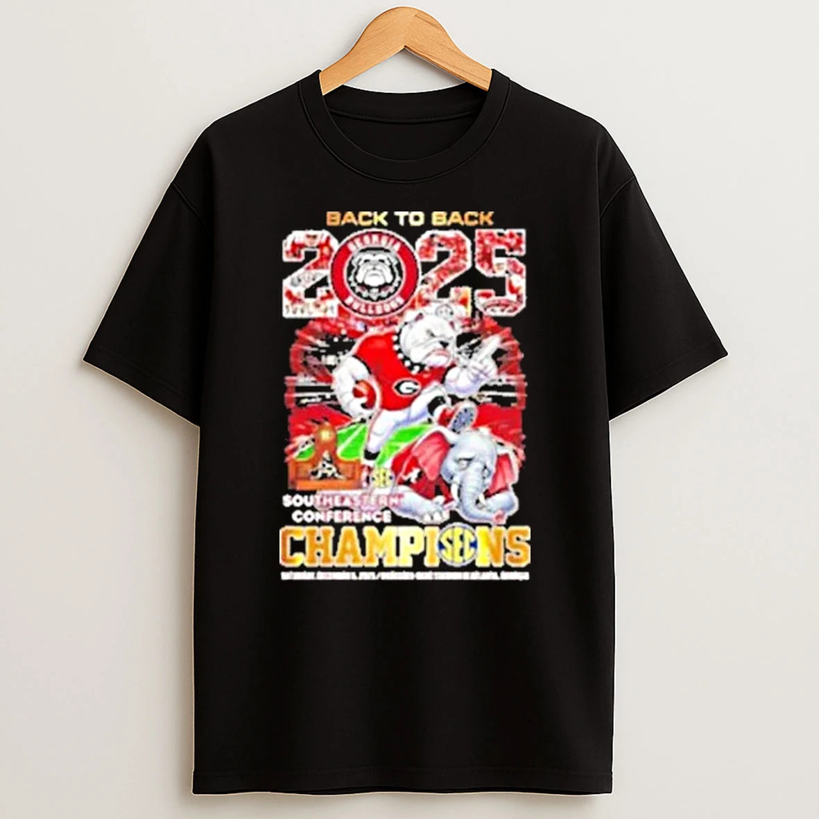 Georgia Bulldogs Beat Alabama Crimson Tide Sec Champions 2025 Back2back Victory Mascot Shirts
