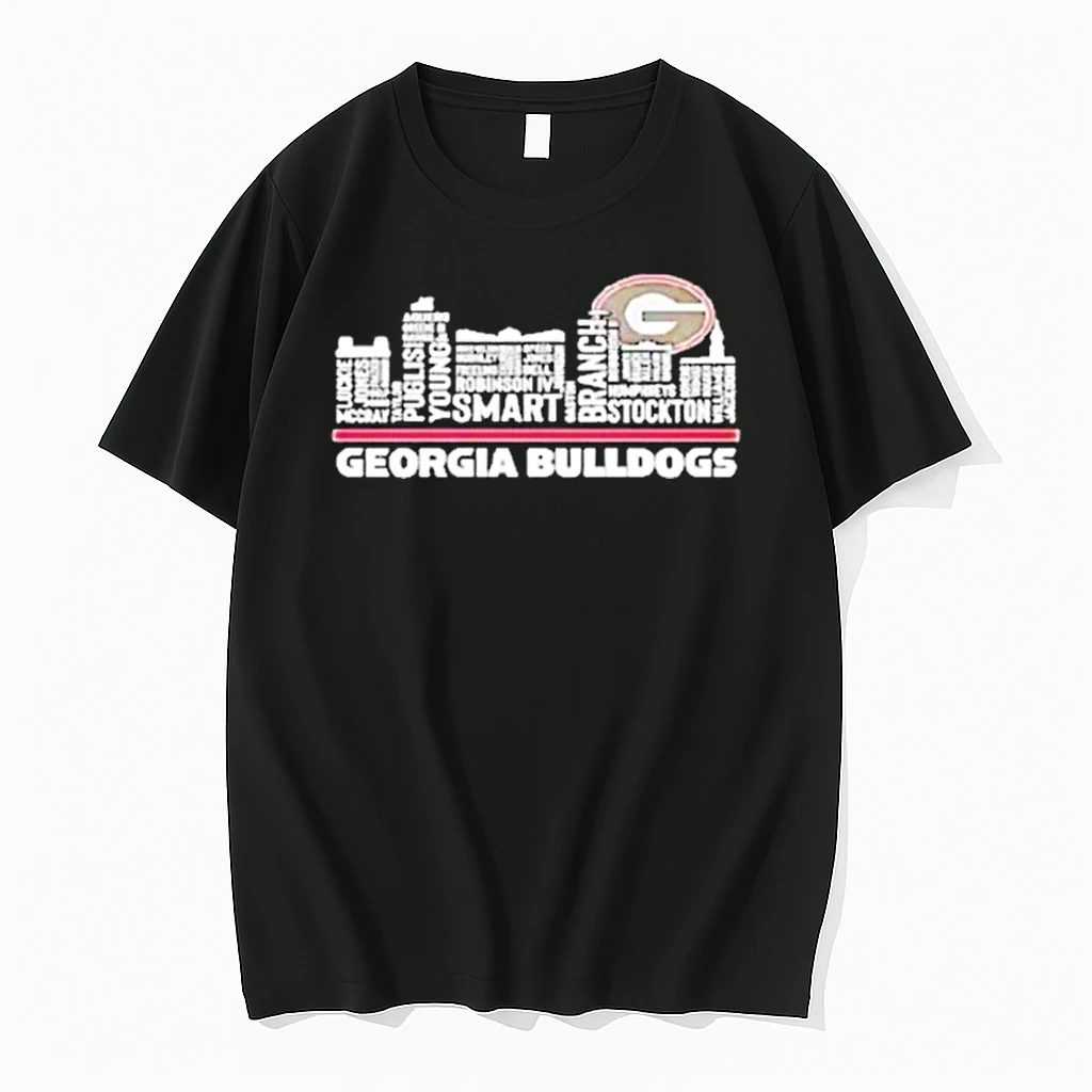 Georgia Bulldogs Football Name Players Shape Skyline City Shirts