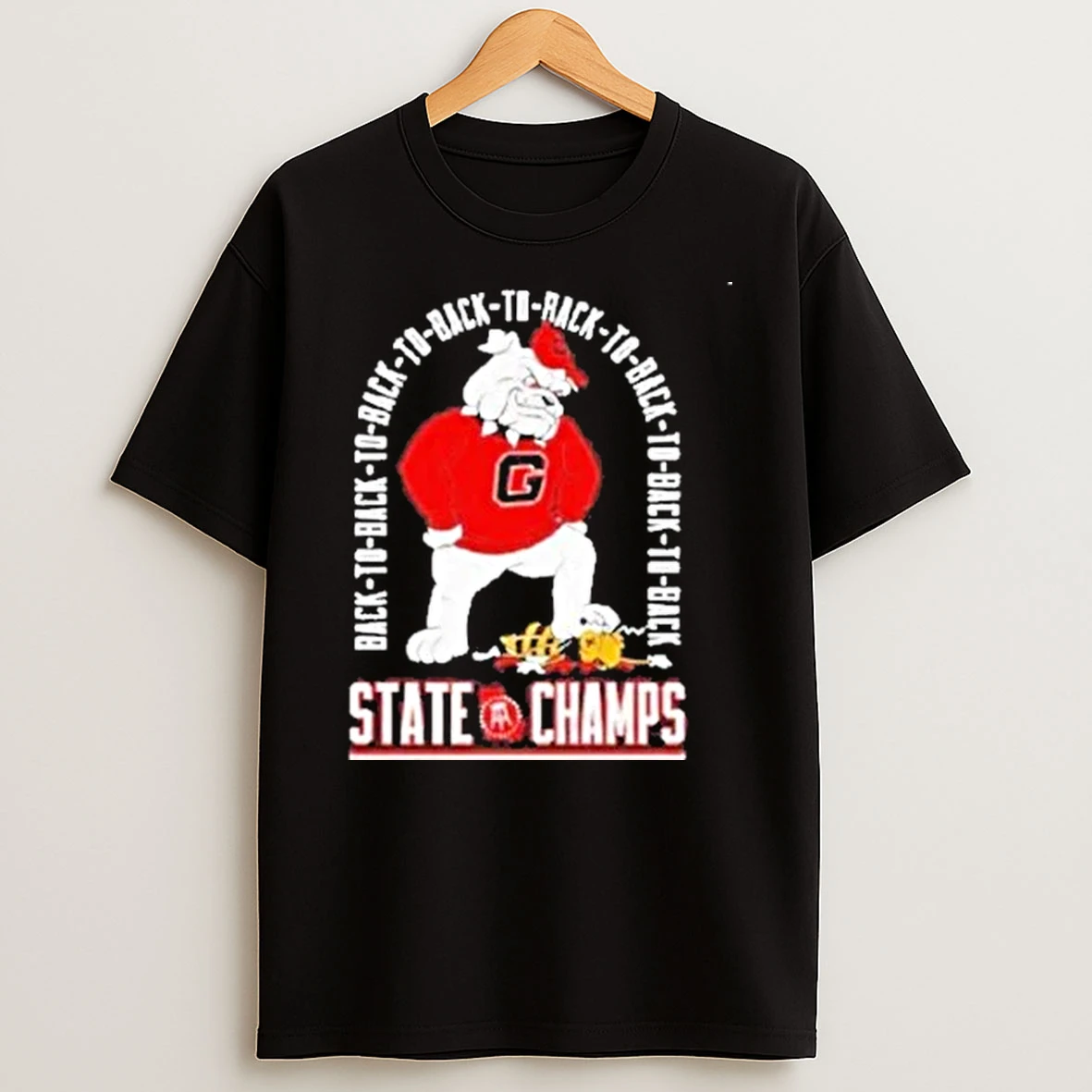 Georgia Bulldogs Mascot Eight Time State Champs Back To Back Shirts