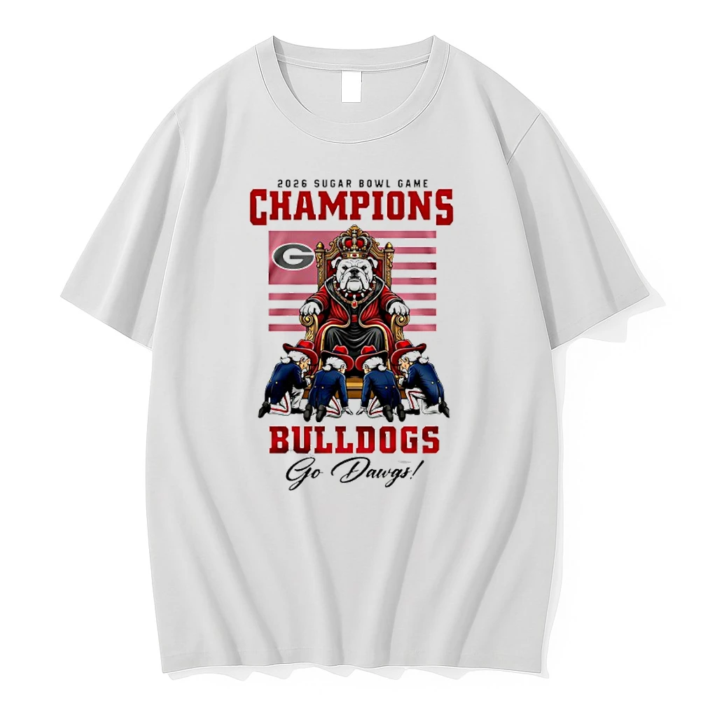 Georgia Bulldogs Ncaa 2026 Sugar Bowl Game Champions King Mascot Shirts
