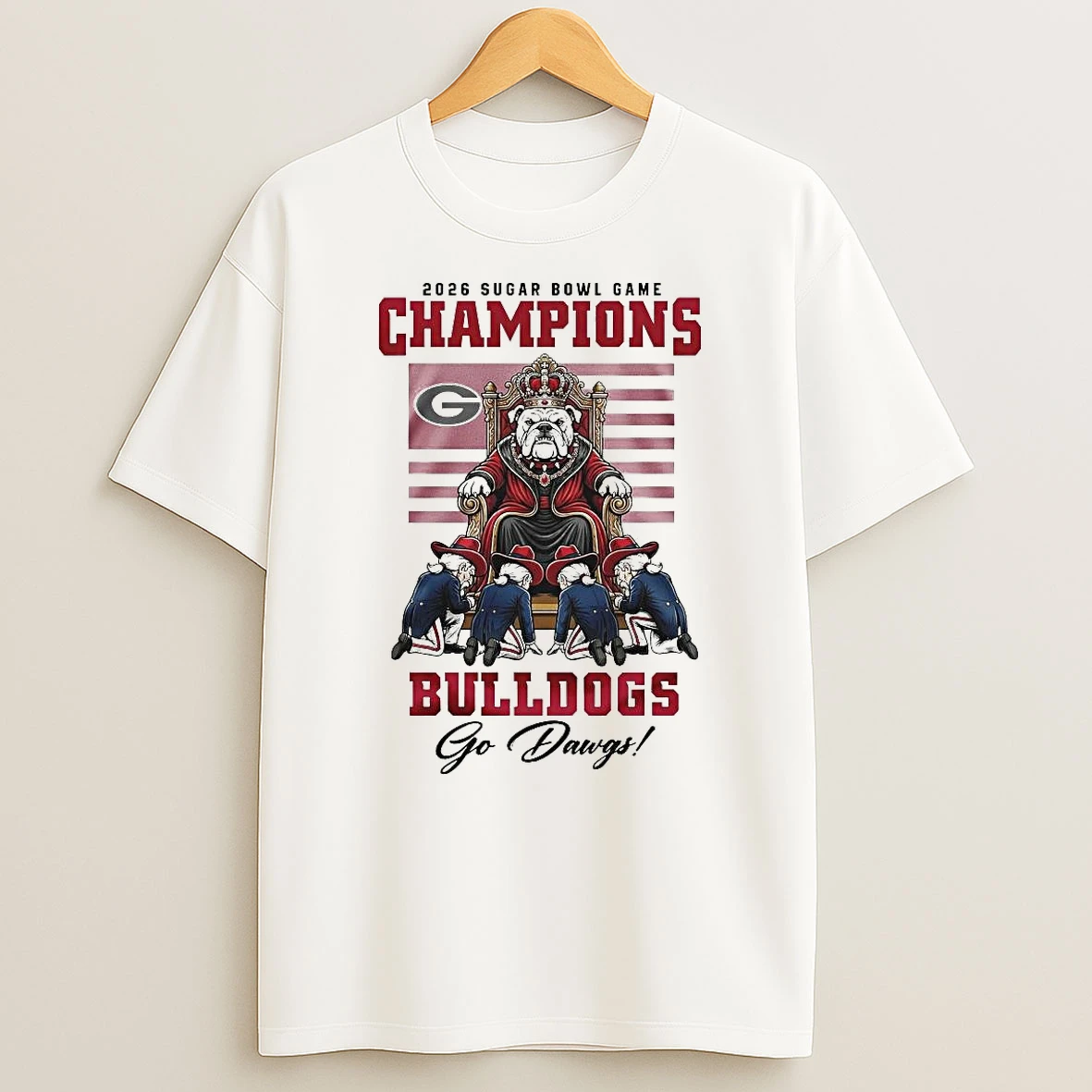 Georgia Bulldogs Ncaa 2026 Sugar Bowl Game Champions The Kings Mascot Go Dawgs Shirts