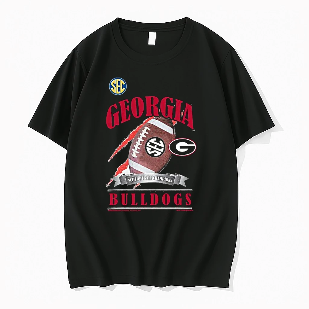 Georgia Bulldogs New Era 2025 Sec Football Conference Champions Locker Room Shirts
