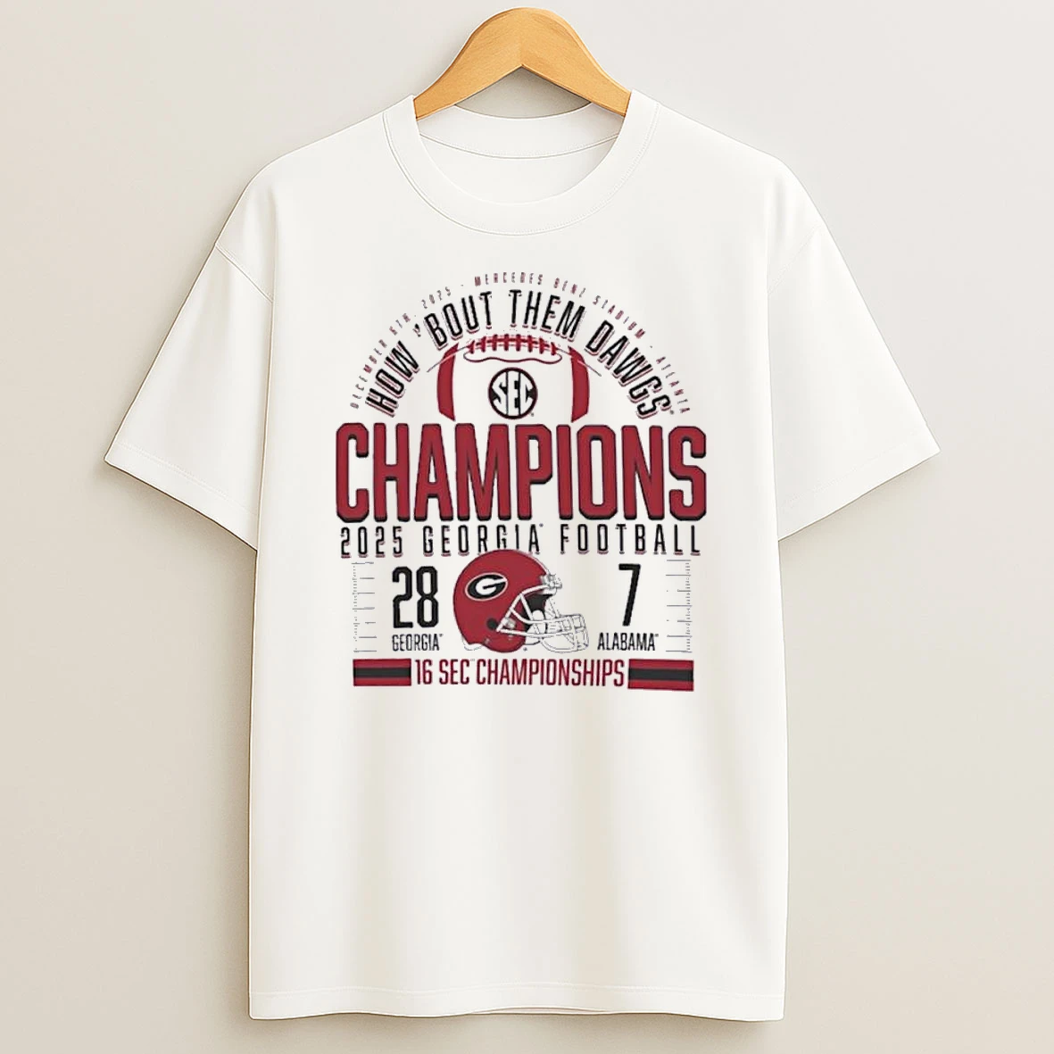 Georgia Bulldogs Sec Football Champions 16 Sec Championship Shirts