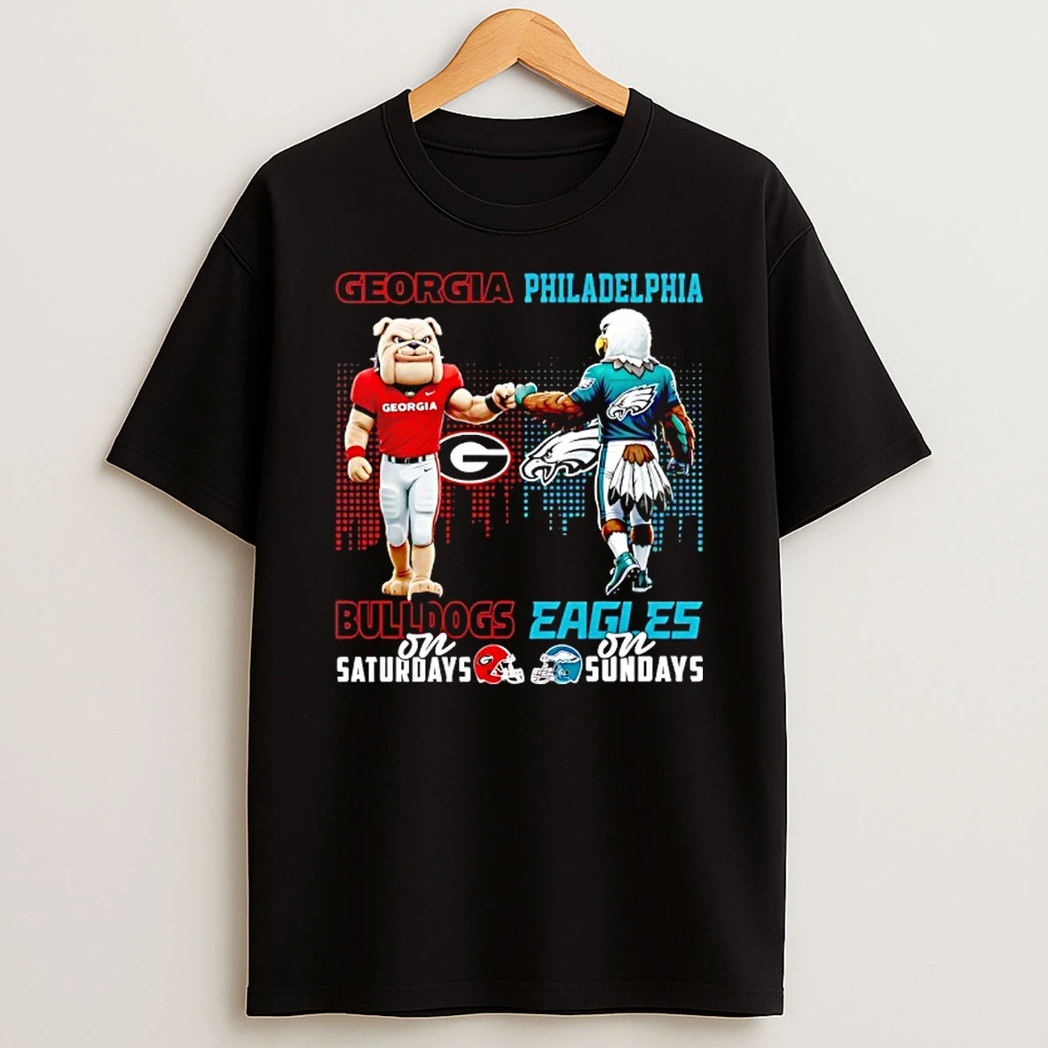 Georgia Bulldogs On Saturdays Vs Philadelphia Eagles On Sundays Gameday Mascot Shirts