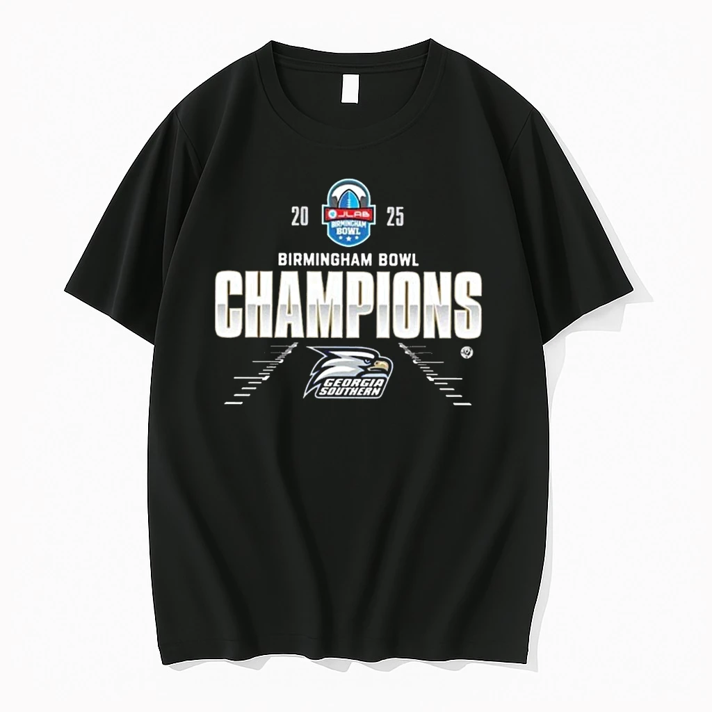 Georgia Southern Eagles Football Champions 2025 Jlab Birmingham Bowl Logo Shirts