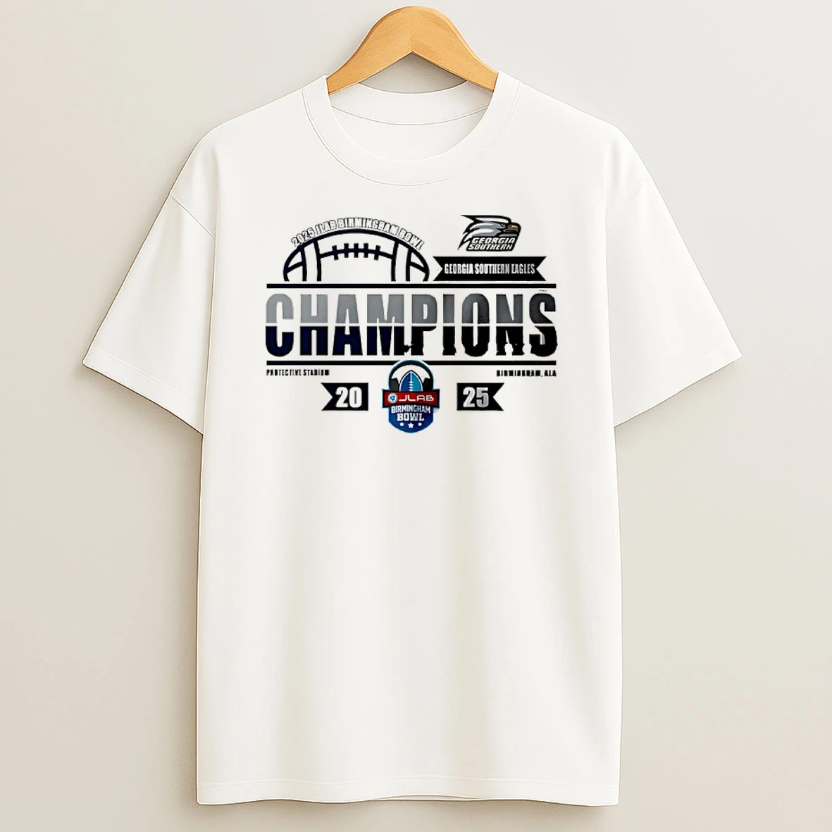 Georgia Southern Eagles Football Jlab Birmingham Bowl Champions 2025 Classic Shirts