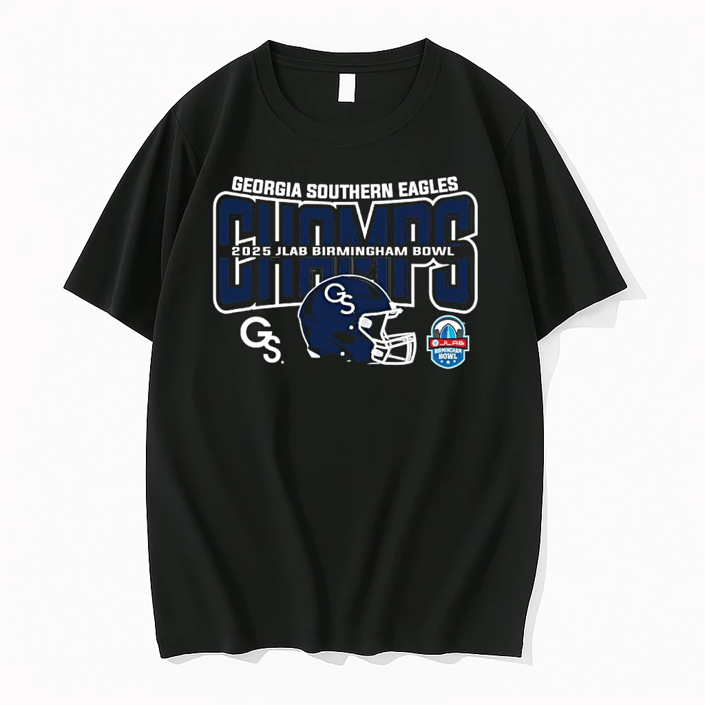 Georgia Southern Football 2025 Jlab Birmingham Bowl Champions Helmet Shirts