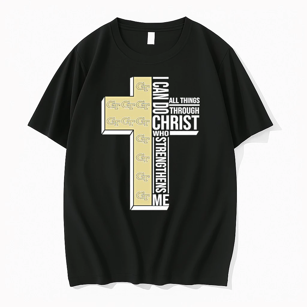 Georgia Tech Yellow Jackets Cross I Can Do All Things Through Christ Who Strengthen Me Shirts