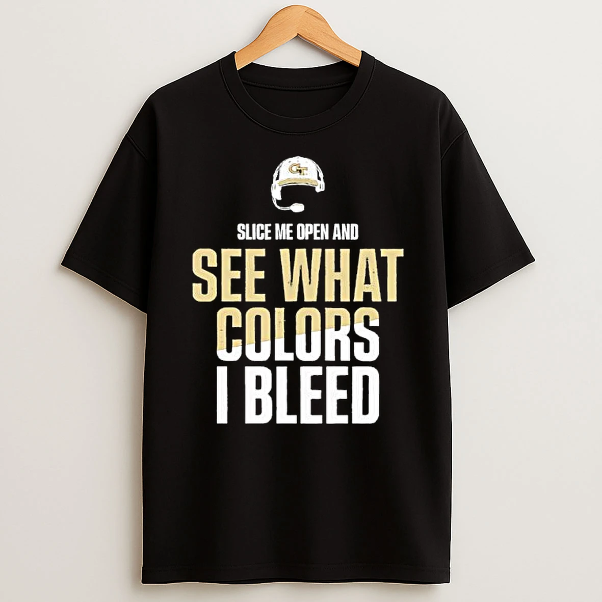 Georgia Tech Yellow Jackets Slice Me Open And See What Colors I Bleed Coach Brentkeygt Said Shirts