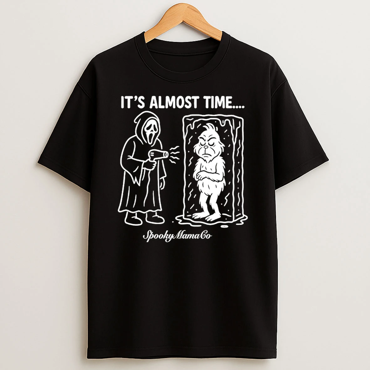 Ghostface And Grinch Its Almost Time Spooky Mama Co Shirts