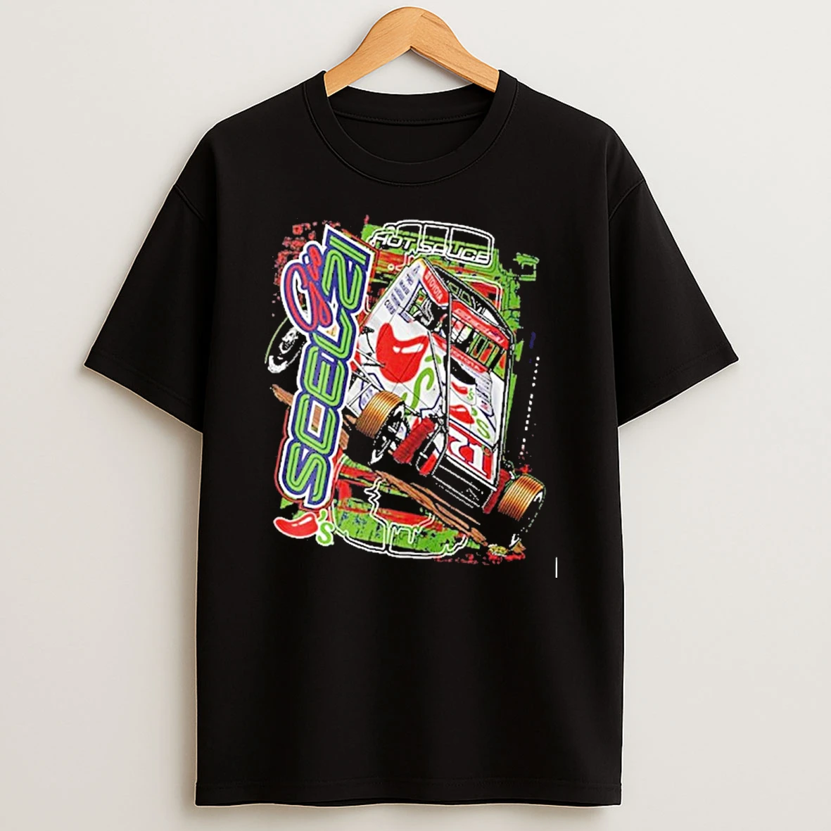 Gio Scelzi Hot Sauce Chilis At Chili Bowl Nascar 2025 Shirts