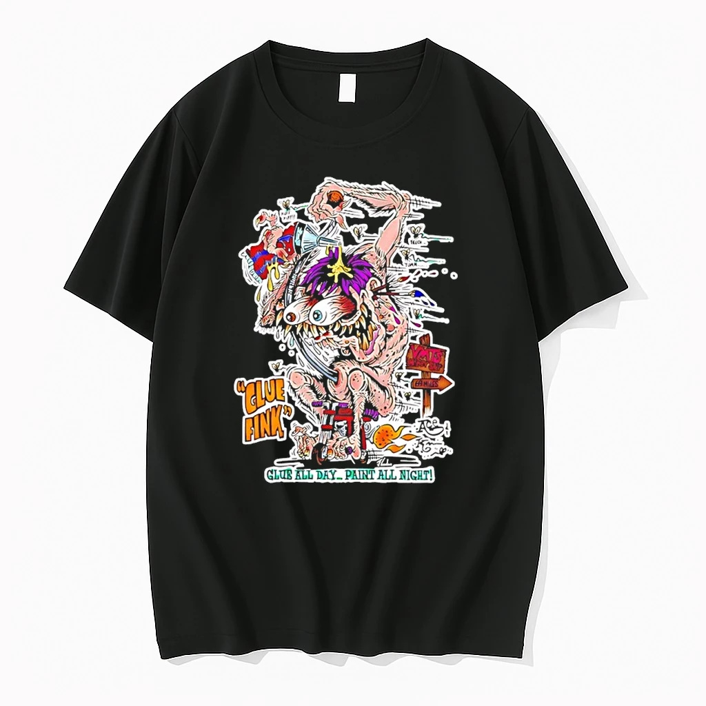 Glue Fink Glue All Day Paint All Night Zombie Goat Cartoon Shirts