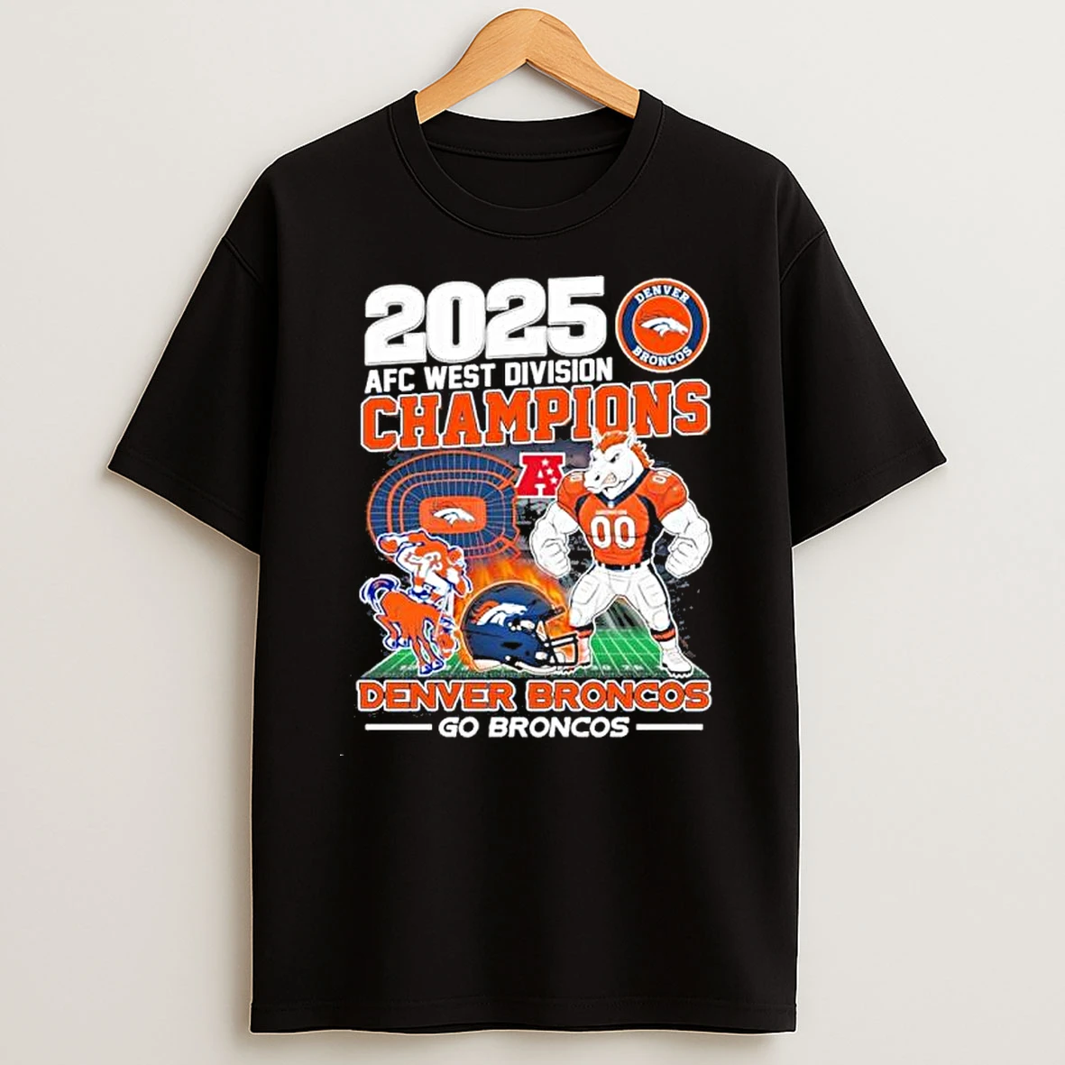 Go Broncos 2025 Afc West Champions Shirts