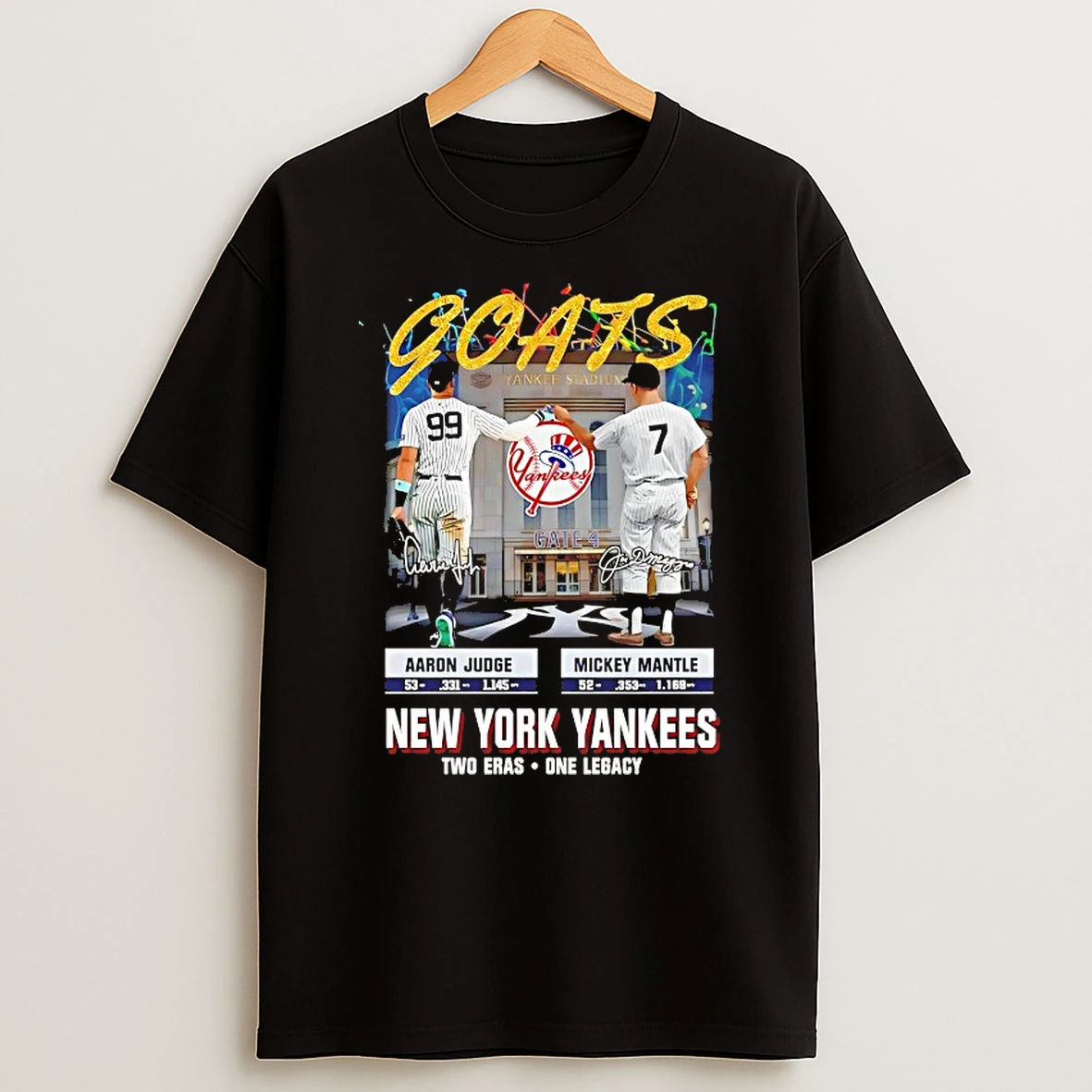 Goats New York Yankees Aaron Judge X Mickey Mantle Two Eras One Legacy Shirts