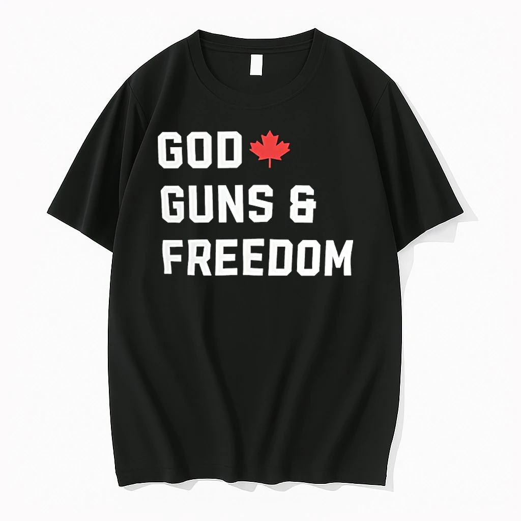 God Guns Freedom Canada Red Maple Leaf Graphic Shirts