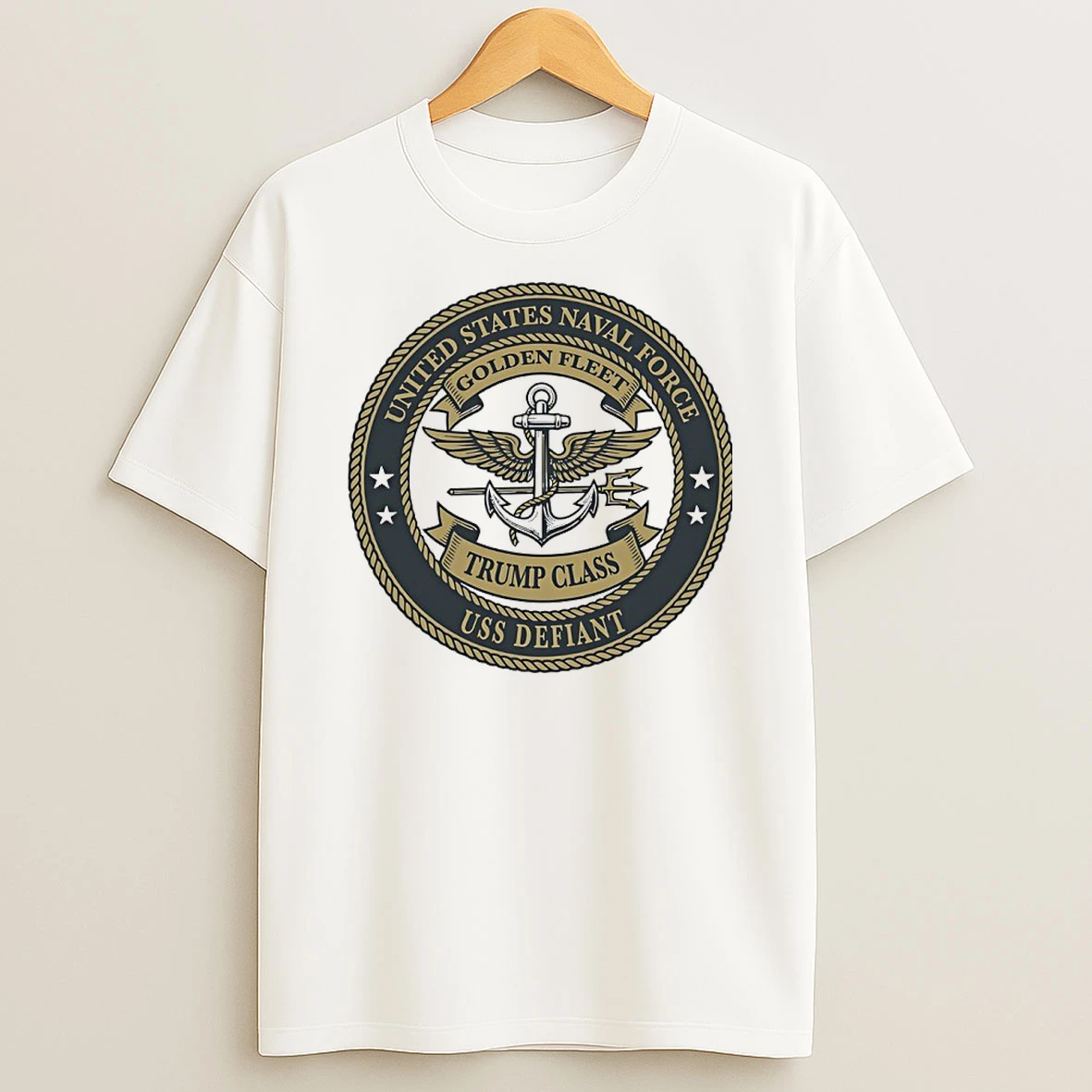 Golden Fleet Trump Glass United States Naval Force Uss Defiant Shirts