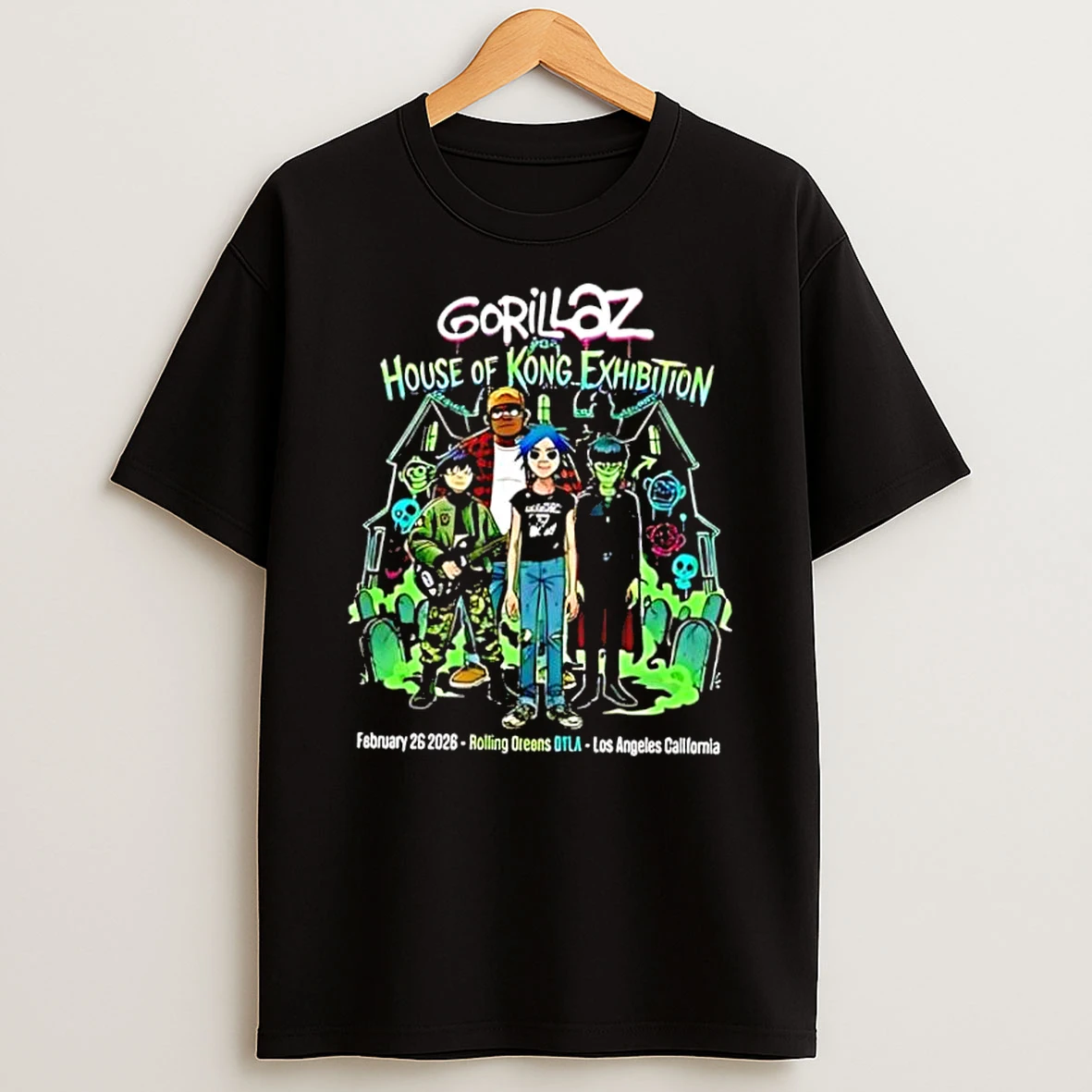 Gorillaz House Of Kong Exhibition Venue Tee Show On February 26 2026 At Rolling Greens Shirts
