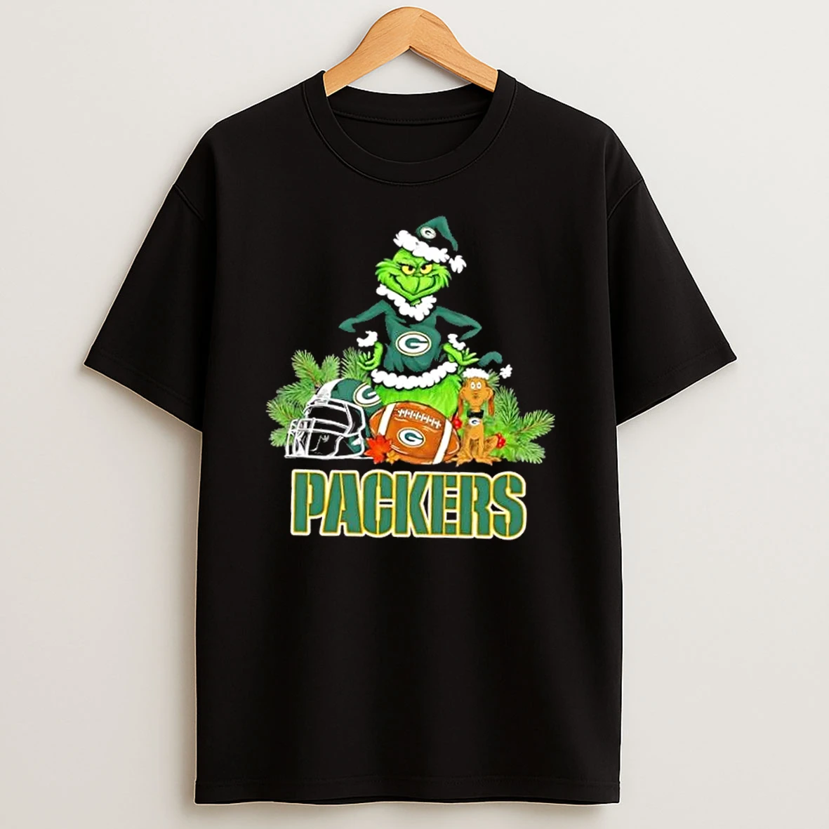Green Bay Packers Football X Grinch And Max Dog Merry Christmas Shirts